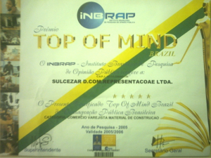 Premiação concedida pela IMBRAP